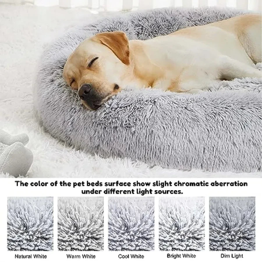 Plush Round Calming Dog Bed