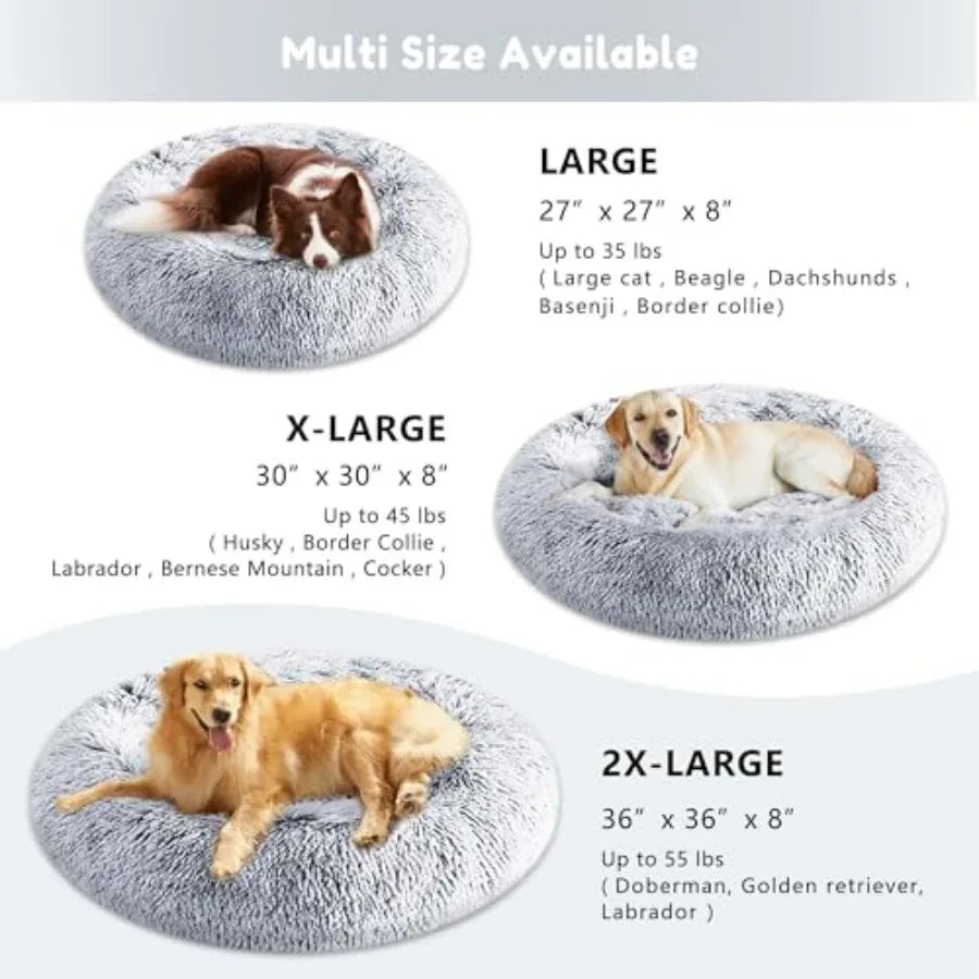 Plush Round Calming Dog Bed