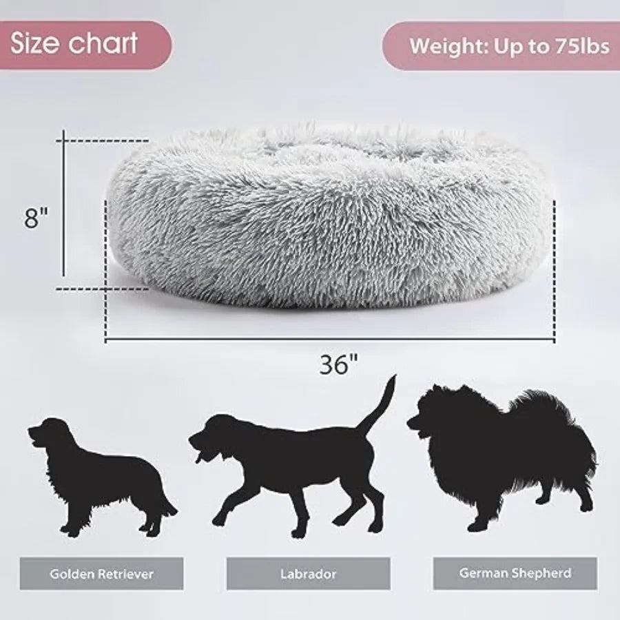 Plush Round Calming Dog Bed