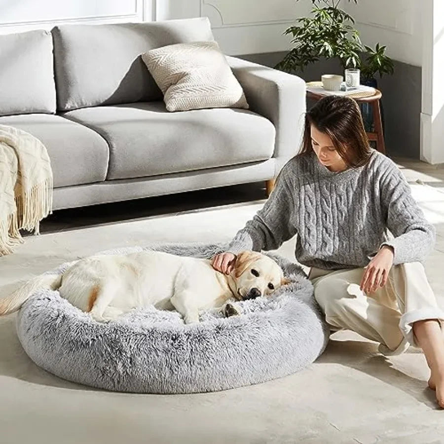Plush Round Calming Dog Bed