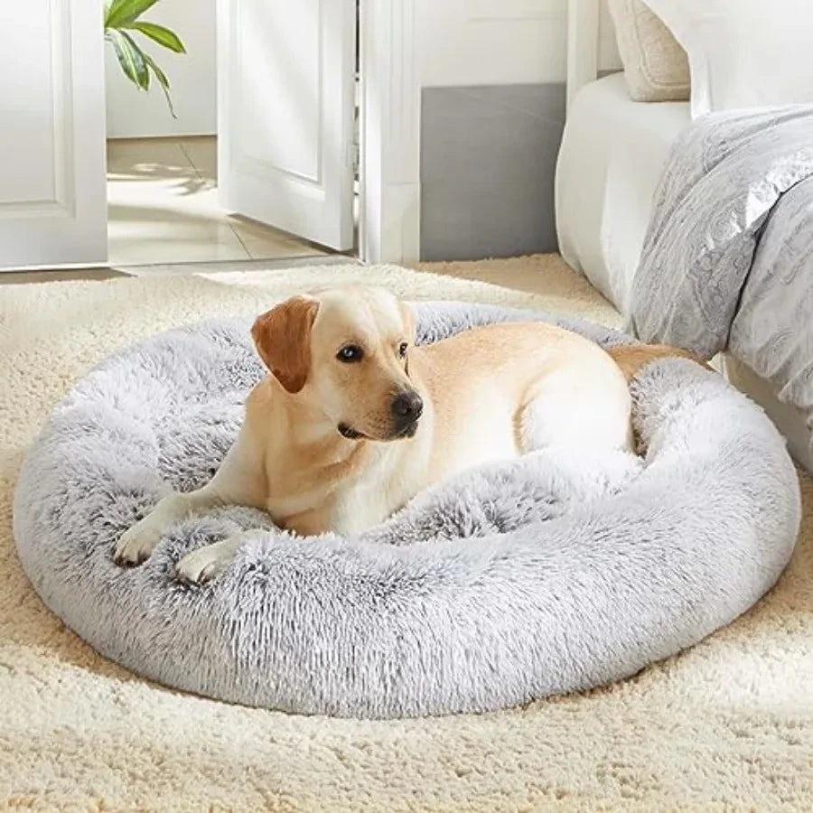Plush Round Calming Dog Bed